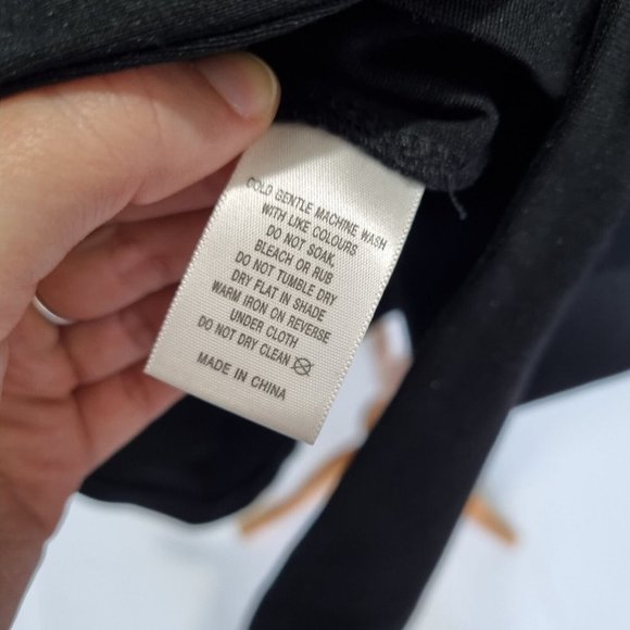 Witchery Black Ponte Lace Up Detail Bodycon Midi Dress Size 14 - Picture 8 of 9